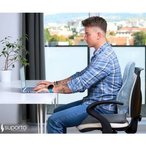Perna ortopedica lombara completa pentru postura si dureri de spate Suporto Gri imagine