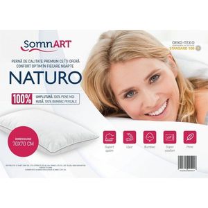 Perna Somnart Naturo moale din pene, 70 x 70 cm imagine