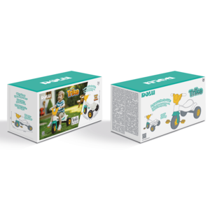 Tricicleta pentru copii Dolu Pastel din plastic cu roti late si cosulet pentru accesorii imagine