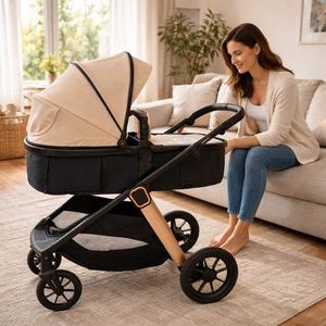 Carucior transformabil 2 in 1 pentru copii Appekids Elite Sand cu suspensii, sezut reversibil, accesorii, greutate suportata 22 kg imagine