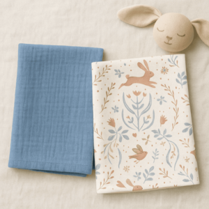 Set 2 museline Sweet Bunny din bumbac 70x70 cm imagine