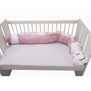Protectie laterala pentru patut Somnart Dragon roz 25 x 180 cm imagine