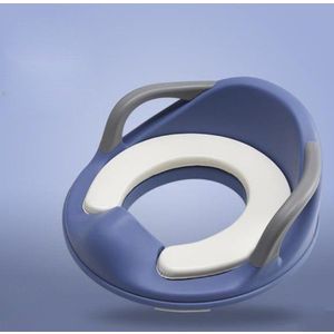 Reductor pentru toaleta Little Mom Safe Seat Blue cu manere, sezut moale, varsta 1 an+ imagine