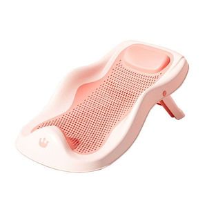 Suport anatomic bebelusi Little Mom Royal Pink pliabil pentru cadita copii, prevazut cu tetiera confortabila, suprafata texturata si gaurele mici de scurgere apa, dimensiune 54.3 x 30.3 x 17.6 cm imagine