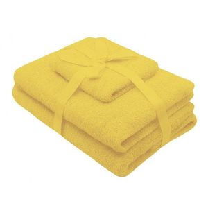 Set 3 prosoape galbene Somnart pentru fata, maini si corp imagine