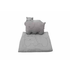 Set Somnart cu paturica brodata si perna hipopotam imagine