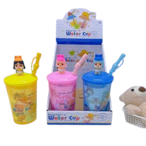 Pahar cu pai flexibil pentru copii cu personaj 200 ml imagine