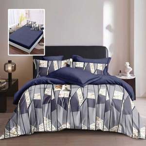 Lenjerie de pat din finet cu 6 piese, cearceaf pat cu elastic, cearceaf pilota 200 x 230 cm, 2 fete perna 50 x 70 cm si 2 fete perna 70 x 70 cm imagine