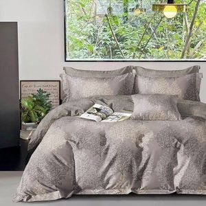 Lenjerie de pat Somnart Percale cu 4 piese, cearceaf pat clasic 240c x 260 cm, cearceaf pilota 200c x 230 cm si 2 fete perna 50 x 70 gri imagine