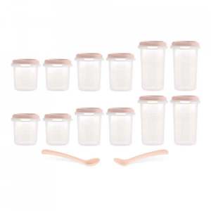 Set 12 recipiente gradate cu 2 lingurite Miniland Terra imagine