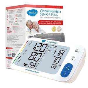 Tensiometru electronic de brat Sanity Senior Plus, memorare 2 utilizatori, manseta 22-32 cm, detectare aritmie, detectie miscarea corpului si cablu USB imagine