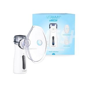 Aparat aerosoli cu tehnologie mesh Vitammy eMESH, afisaj digital, cronometru timp inhalare, functie de autocuratare, incarcare USB-C si masca pentru copii si adulti imagine