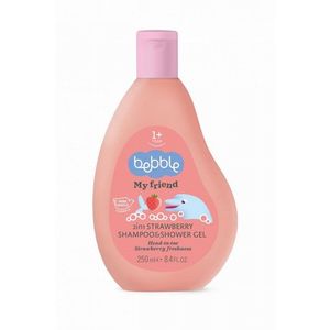 Gel de dus si sampon 2in1 pentru copii, Bebble Strawberry, cu vitamina B3, panthenol, cantitate 250 ml imagine