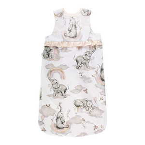 Sac de dormit pentru copii Bocioland Elephant, design practic cu fermoar si capse de fixare, dimensiune 50 x 90cm imagine