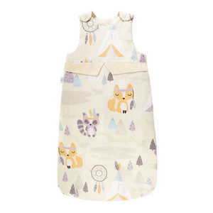 Sac de dormit pentru copii Bocioland Little Indians, design practic cu fermoar si capse de fixare, dimensiune 50 x 90cm imagine