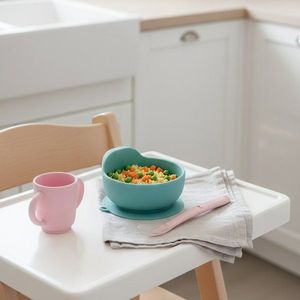 Lingurita din silicon pentru copii Bocioland Pink, lungime 15, 5 cm imagine