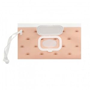 Cutie portabila pentru servetele umede Bocioland Pink, cu capac, etansare dubla, agatatoare practica cu capsa, dimensiune 24x13.5x5 cm imagine
