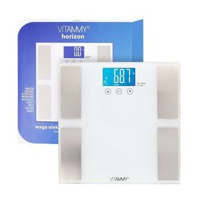 Cantar corporal electronic multifunctional Vitammy Horizon Alb pentru intreaga familie, analiza corporala completa, 10 utilizatori, greutate maxima 150 kg imagine
