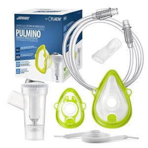 Kit accesorii universale Novama Pulmino pentru aparate aerosoli cu compresor, pahar, masti Soft Touch pentru copii si adulti, piesa bucala si furtun imagine