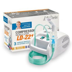 Aparat aerosoli cu compresor Little Doctor LD - 221C Pro cu 3 dispensere pentru reglarea dimensiunii particulelor, 3 masti si furtun de 6 m imagine