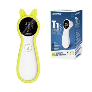 Termometru non - contact cu infrarosu Novama T1S pentru masurarea temperaturii corpului si a suprafetelor, memorie pentru 30 masuratori, alarma febra, carcasa din silicon si oprire automata imagine