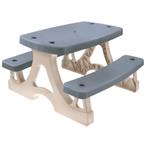 Masuta cu doua banci pentru gradina gri imagine