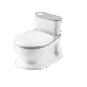 Olita tip minitoaleta pentru copii Little Mom Grey, design realist si ergonomic, vas colector detasbil, capac rabatabil, dimensiune 39 x 27 x 32 cm imagine