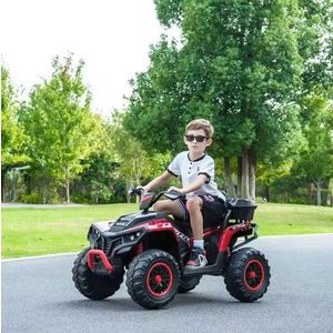 Atv electric copii Nichiduta Ultimate Race Red 12V, roti eva, 2 motoare, portbagaj cu capac, faruri led, functie swing si slow start, amortizor cu arc pe spate imagine