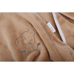 Paturica din plus pentru copii BabyMam, dimensiune 75 x 100 cm, model brodat Cappuccino Teddy Bear imagine