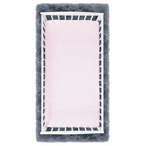 Cearceaf cu banda elastica pentru pat copii dimensiune 160 x 80 cm, 100 bumbac, BabyMam Pink Dots imagine