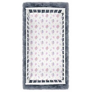 Cearceaf cu banda elastica pentru pat copii, dimensiune 120 x 60 cm, 100 bumbac, BabyMam Fairies imagine