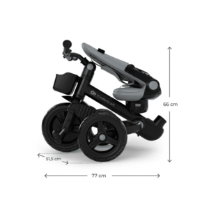 Tricicleta pentru copii Kinderkraft Aveo 2 Plus Grey pliabila, cu scaun reglabil si reversibil, suport picioare, controlul directiei imagine