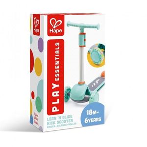 Trotineta pentru copii Hape Glide Kick Scooter turcoaz cu ghidon reglabil si roti luminoase imagine