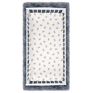 Cearceaf cu banda elastica pentru pat copii, dimensiune 120 x 60 cm, 100 bumbac, BabyMam Teddy imagine