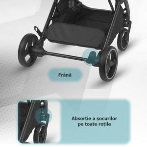 Carucior pentru copii Hapi Marlin Camo Green ultrapliabil cu pliere automata, copertina cu protectie UV, spatar reglabil, pozitie verticala dupa pliere, certificat pana la 22 kg imagine