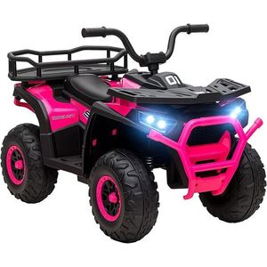Atv electric pentru copii Nichiduta Desert XRobust 4x4 Speed Rose Red cu telecomanda, 4 motoare, acumulator 24V 4.5Ah, suport picioare, efecte sonore, faruri cu lumini LED, pornire la buton, pedala acceleratie imagine