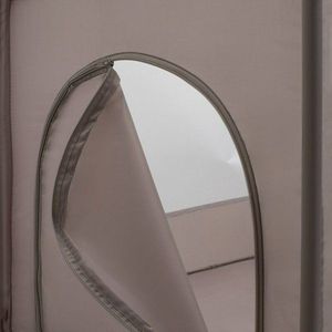 Patut pliabil Baby Mix Beige cu doua nivele, 120x60 cm, intrare laterala cu fermoar, 2 roti imagine