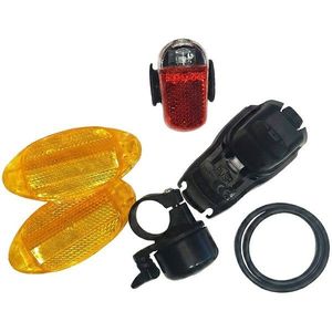 Set accesorii Dino Bikes faruri fata si spate, reflectoare si claxon imagine