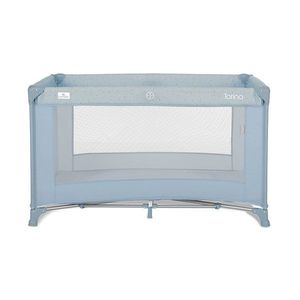 Patut pliabil pentru copii Lorelli Torino Blue cu saltea inclusa si usa laterala cu fermoar imagine