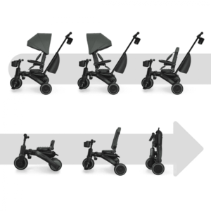 Tricicleta pentru copii Kinderkraft Jazz 3 Verde, pliabila, scaun rotativ, spatar reglabil, maner ajustabil imagine