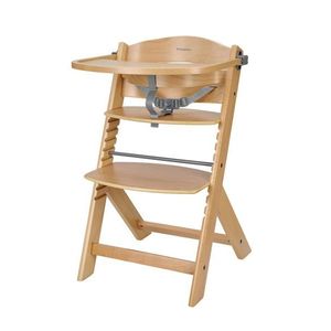 Scaun de masa pentru copii Kikkaboo Nordy Wood multifunctional cu structura din lemn, inaltime reglabila 10 nivele, recomandat pana la 10 ani35 kg, centura de siguranta, masuta detasabila imagine