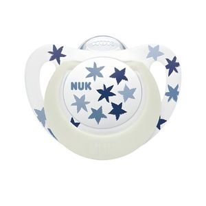 Set 2 suzete din silicon Nuk Star DayNight M3 18-36 luni crocodil imagine