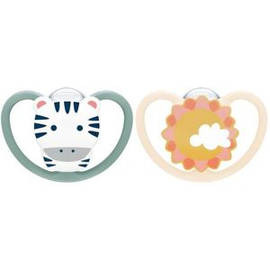 Set 2 suzete din silicon Nuk Space M2 6-18 luni zebra imagine
