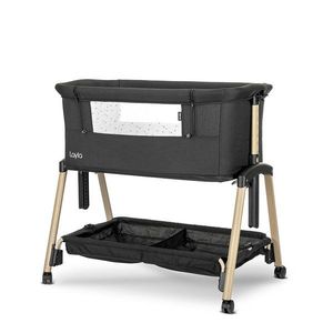 Patut pentru copii Lorelli Layla Black 2 in 1 Co Sleeper, cu latura pliabila, reglabil pe inaltime, sistem anti-reflux imagine