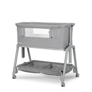 Patut pentru copii Lorelli Layla Grey 2 in 1 Co Sleeper, cu latura pliabila, reglabil pe inaltime, sistem anti-reflux imagine