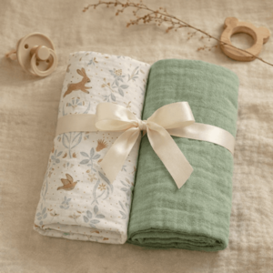 Set 2 museline Botanical Nest din bumbac 70 x 70 cm imagine