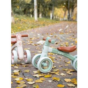 Bicicleta de echilibru Saro Ride Free Pink, fara pedale, cu 4 roti pentru stabilitate si lumina frontala pentru copii 12+ luni, greutate admisa 25 kg imagine