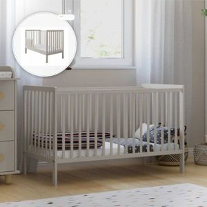 Patut 2 in 1 Lumi casmir din lemn cu somiera reglabila, trepte detasabile si bariera transformare 120 x 60 cm imagine