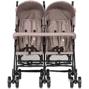 Carucior pentru gemeni Chipolino Double Point Tiramisu, cadru usor, pliere tip umbrela imagine