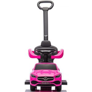 Masinuta de impins cu maner Chipolino Mercedes Benz C-Class Pink cu bara de siguranta, suport pentru picioare, spatiu depozitare, volan cu sunete, greutate admisa 25 kg imagine